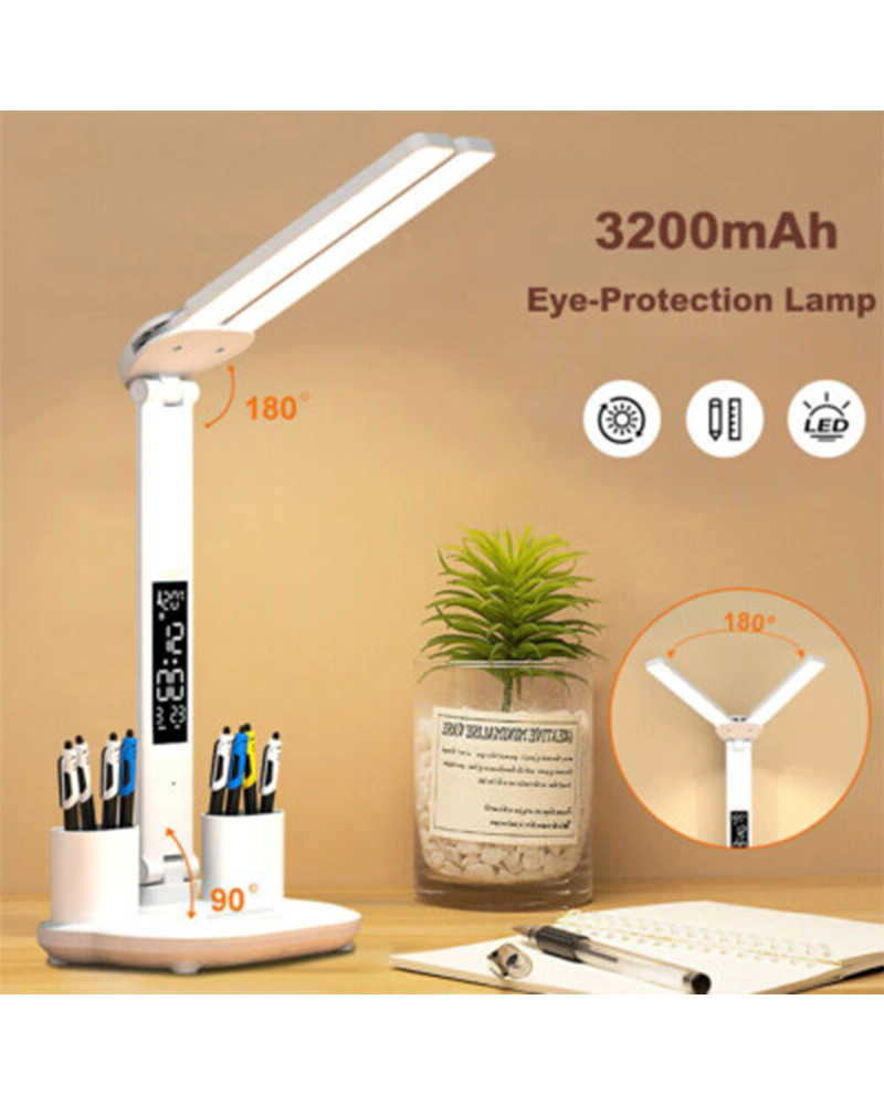 Rechargeable Tabel Lamp With Fan And Clock