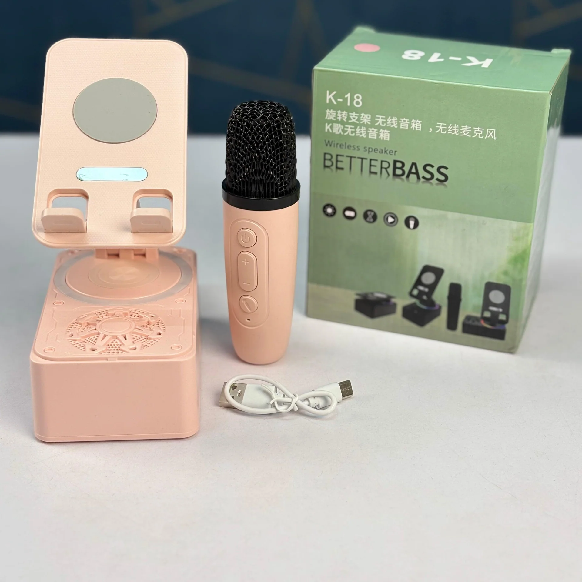K-18 Phone Holder Wireless Speaker with Mic